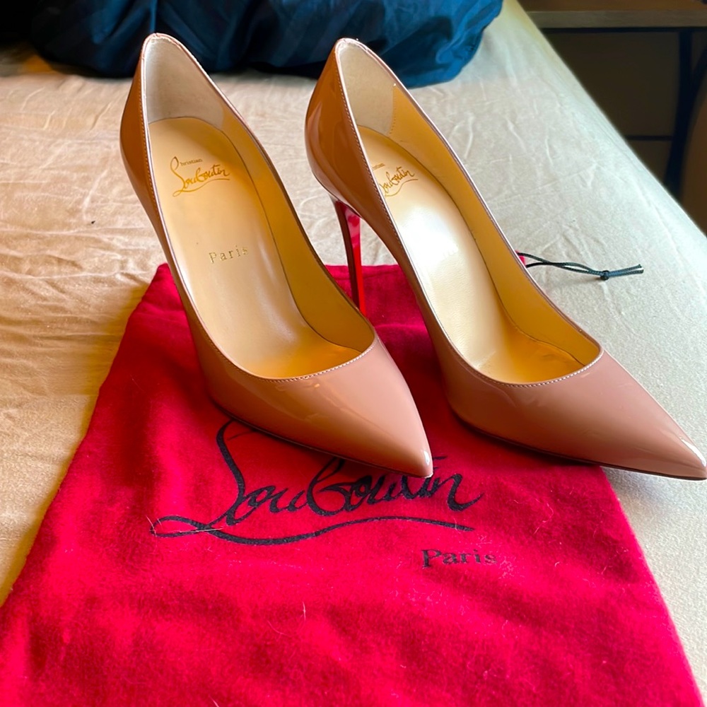 COPY - Christian Louboutin slightly pink cream coloured heels. Worn once.